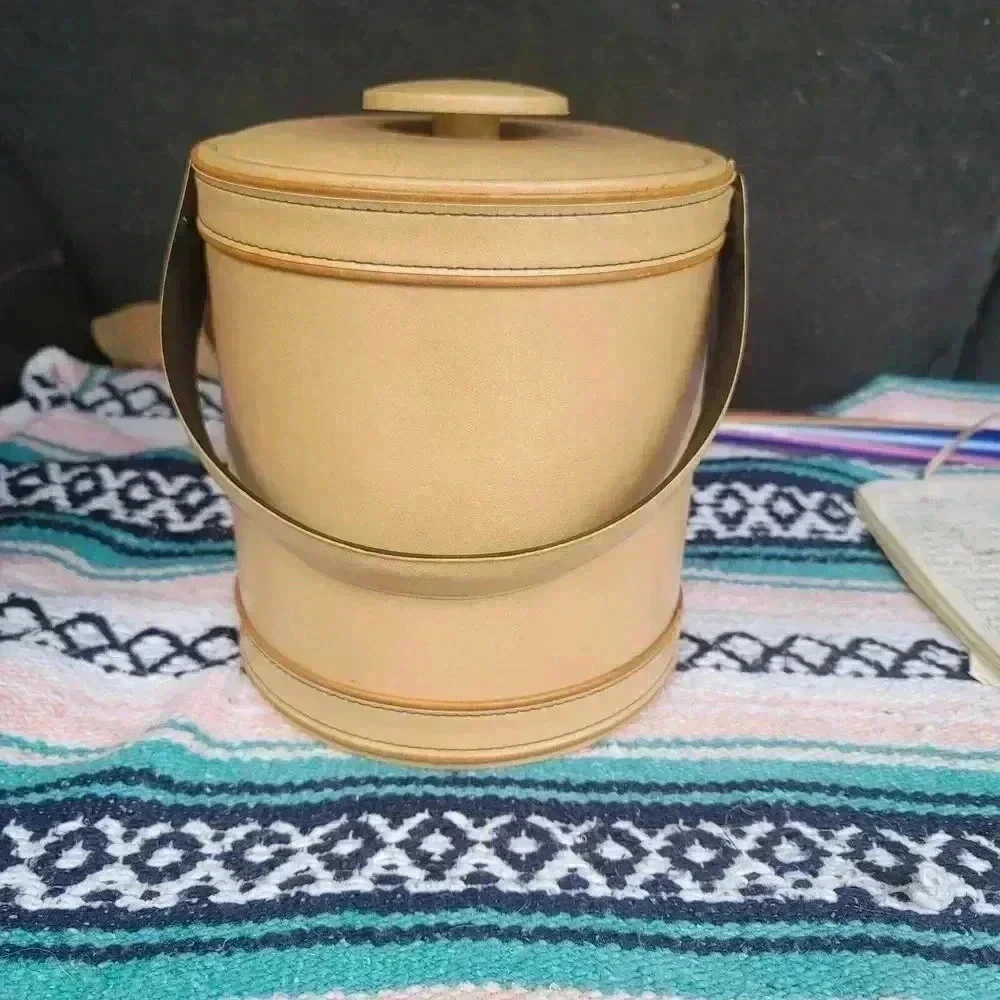 George Briard Mid Century Beige Vinyls Padded Ive Bucket Vintage Made In USA